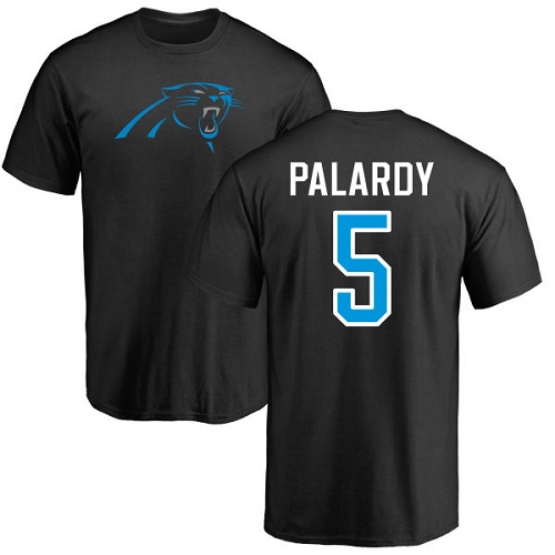 Carolina Panthers Men Black Michael Palardy Name and Number Logo NFL Football #5 T Shirt->women nfl jersey->Women Jersey